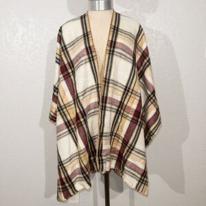New‎ Woolrich Tan Plaid Blanket Wrap